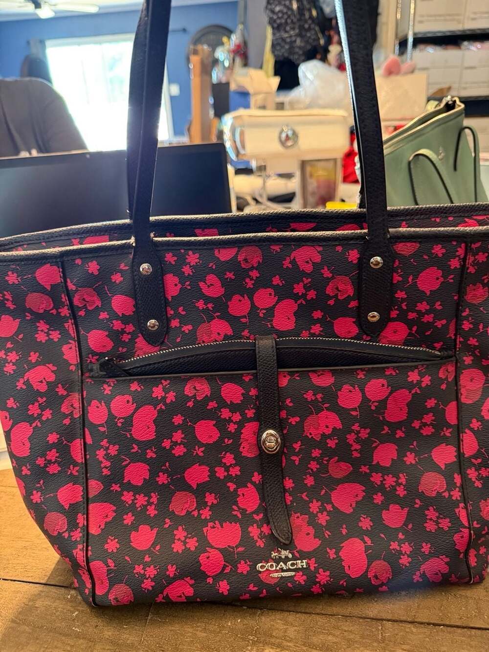 Coach Prairie Calico Floral Print City Tote Bag